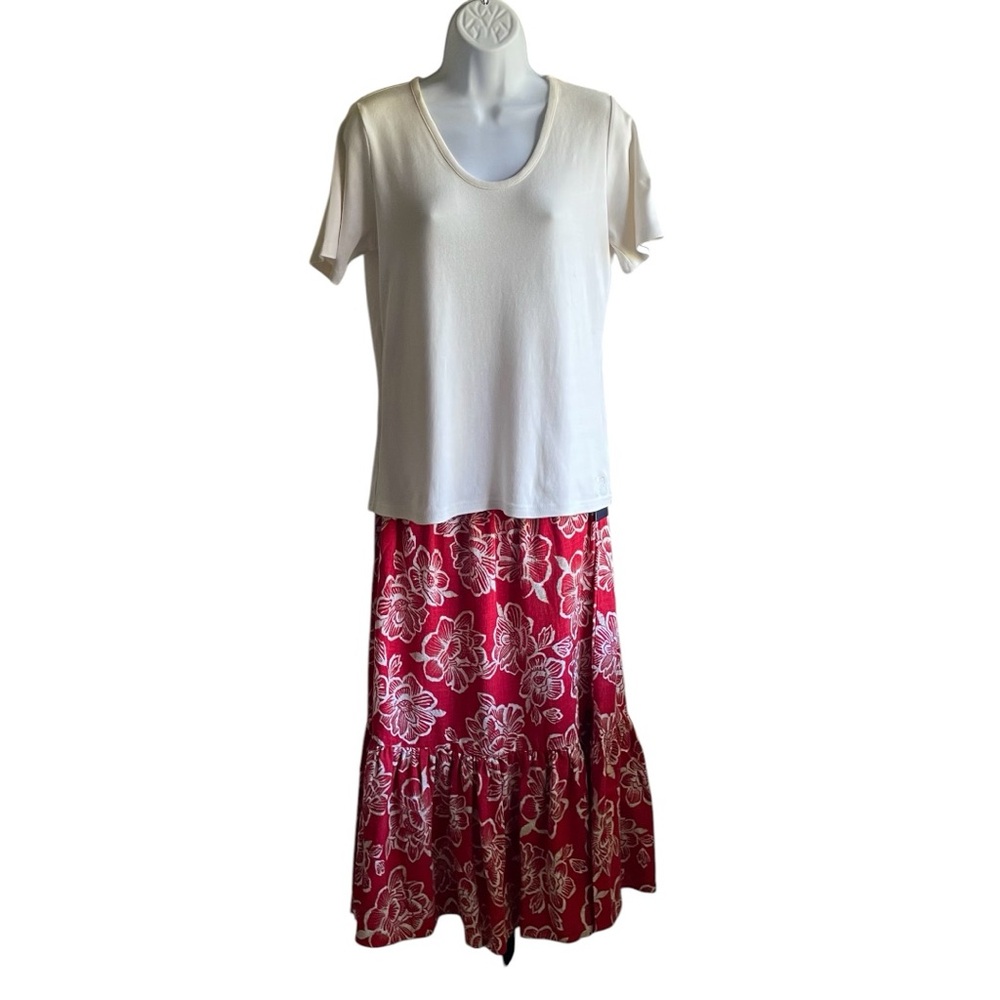 Nautica Jeans Skirt Floral Small Red
